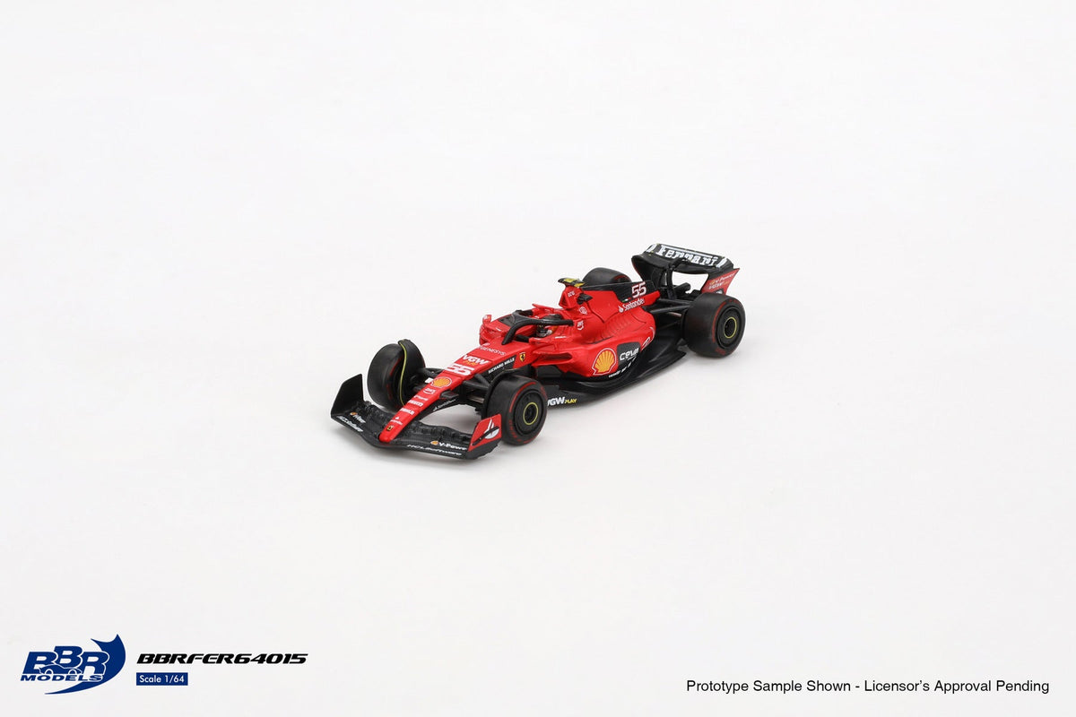 BBR Model 1:64 Ferrari SF23 #55 C. Sainz 2023 Bahrain GP BBRFER64015