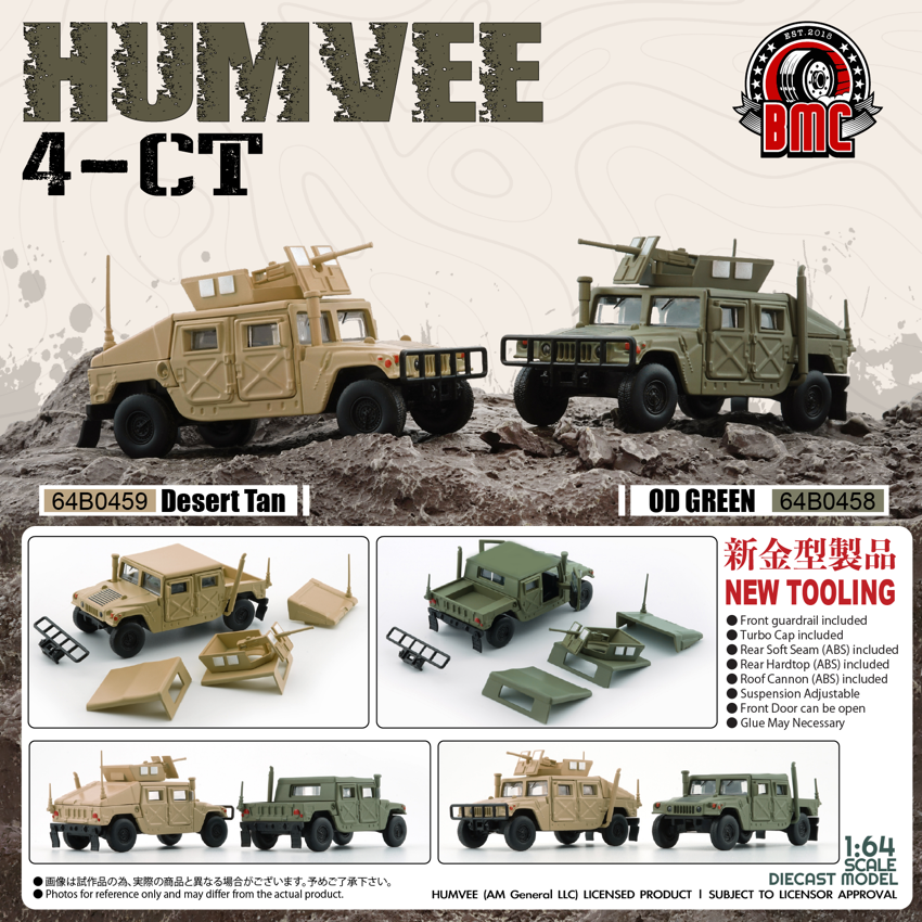 [Preorder] BM Creation 1:64 Humvee 4-CT (2 Colors) 64B0458 / 64B0459