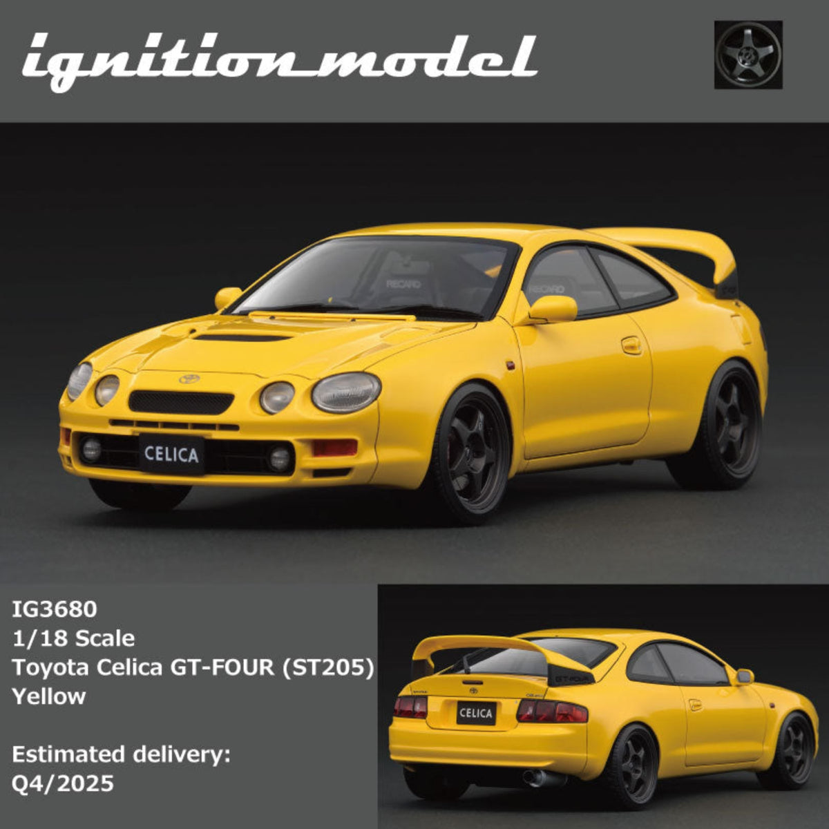 Ignition Model 1:18 Toyota Celica GT-4 (ST205) White/ Yellow/ Black (3 Colours)