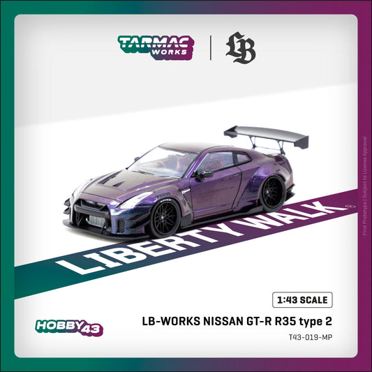 Tarmac Works 1:43 LB-WORKS NISSAN GT-R R35 type 2 Midnight purple T43-019-MP