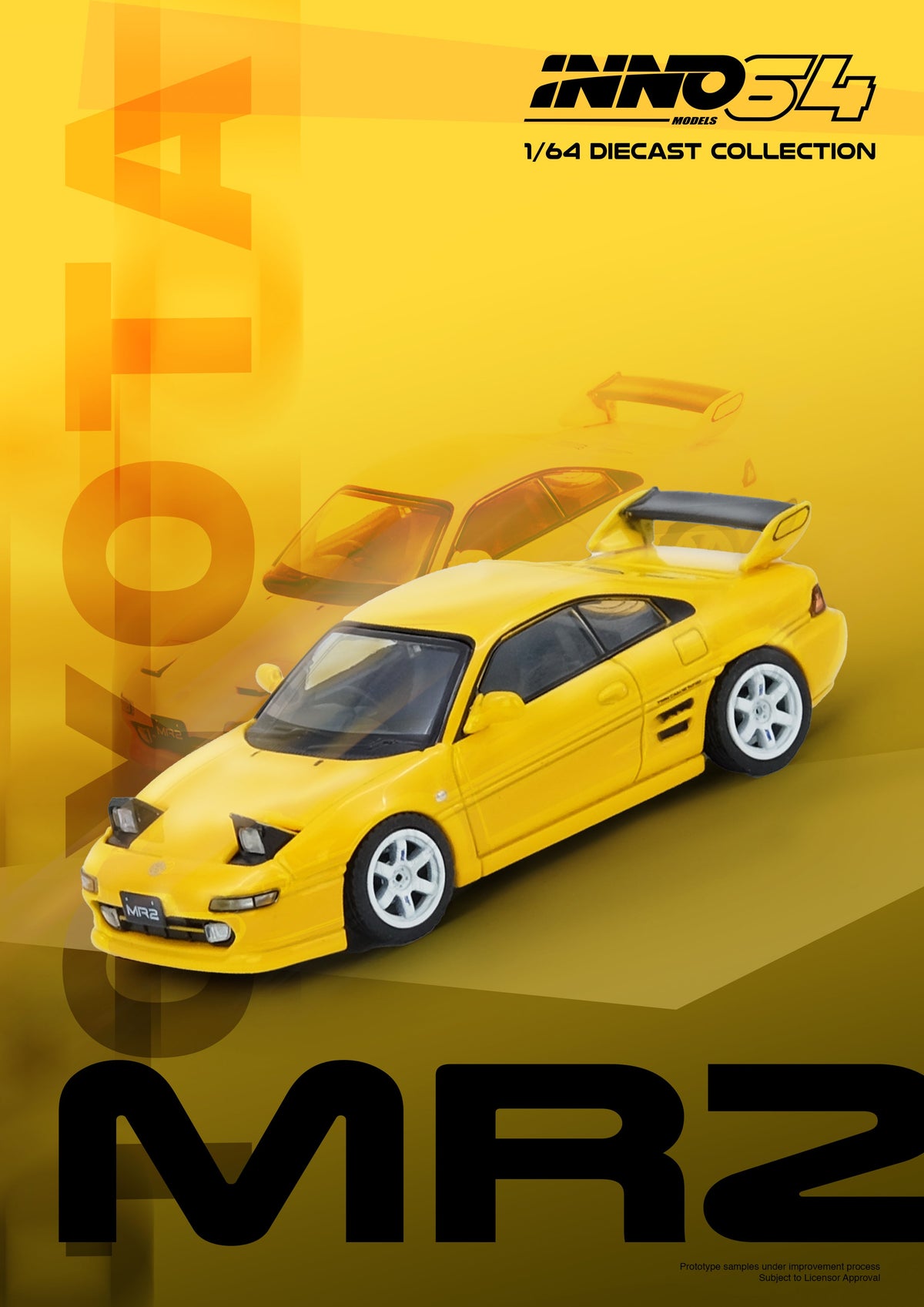 Inno64 1:64 Toyota MR2 (SW20) Yellow IN64-MR2-YL