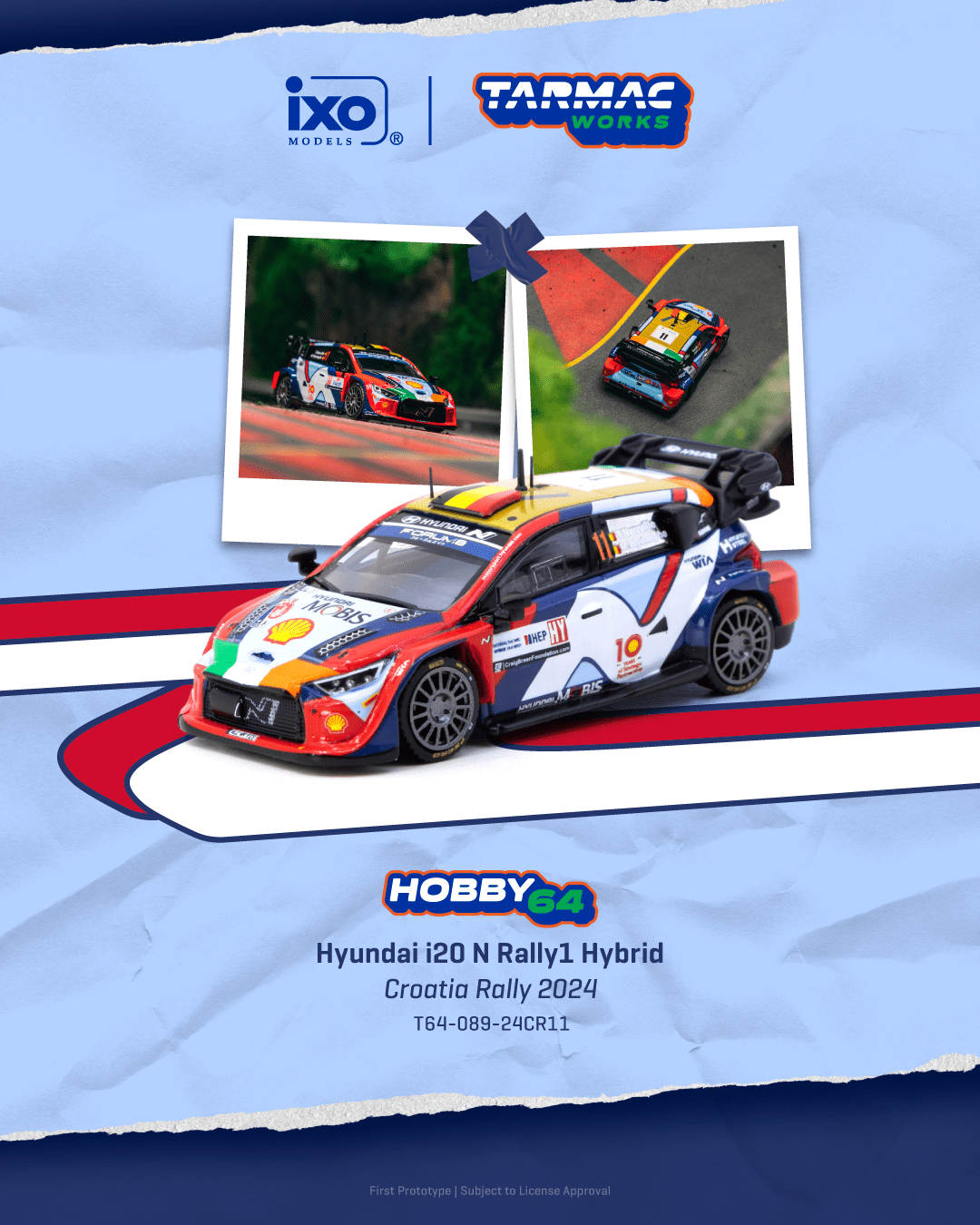 Tarmac Works 1:64 Hyundai i20 N Rally1 Hybrid Croatia Rally 2024 T64-089-24CR11