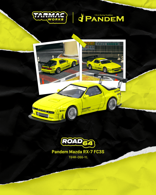 Tarmac Works 1:64 Pandem Mazda RX-7 FC3S Yellow T64R-066-YL