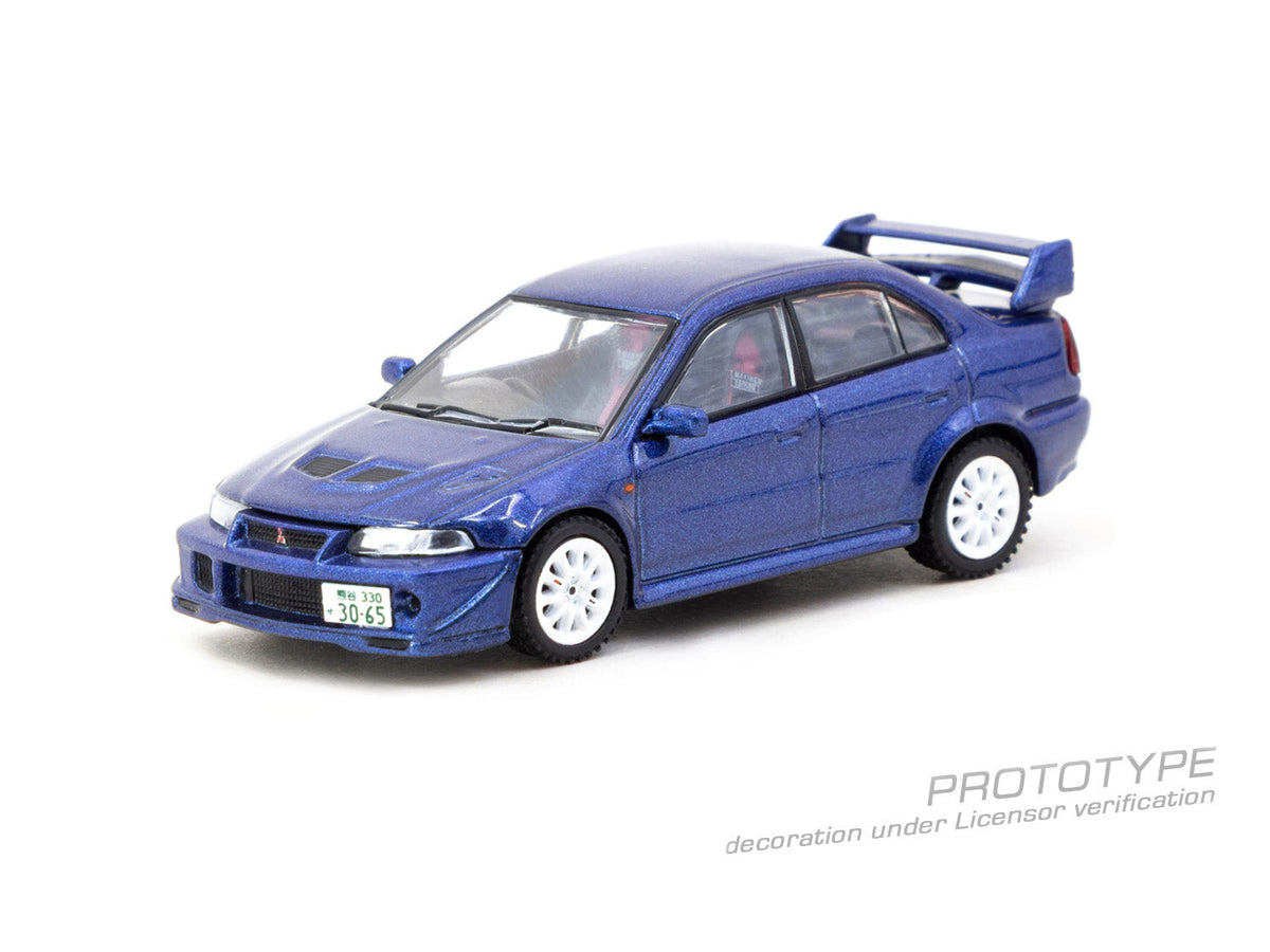 Tarmac Works 1:64 Mitsubishi Lancer Evolution VI Tommi Mäkinen Edition Blue T64R-021-TMEB