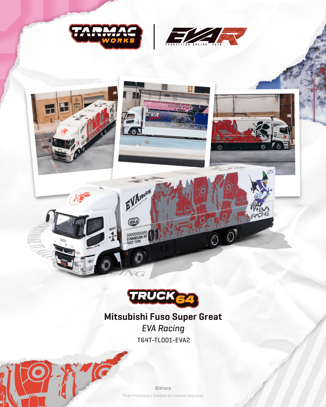Tarmac Works 1:64 Mitsubishi Fuso Super Great EVA Racing T64T-TL001-EVA2