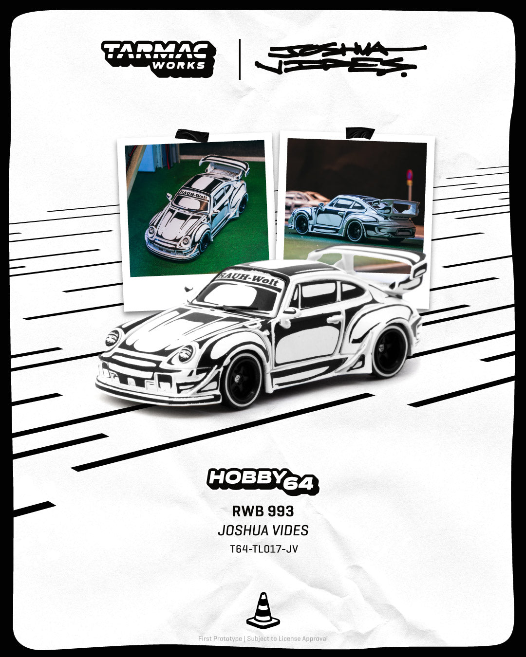 Tarmac Works 1:64 RWB 993 – Designed by JOSHUA VIDES – Hobby64 T64-TL017-JV
