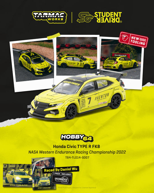 [Preorder] Tarmac Works 1:64 Honda Civic TYPE R FK8 NASA Western Endurance Racing Championship 2022 T64-TL014-SD07