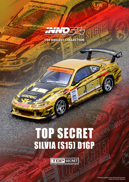 Inno64 1:64 "TOP SECRET Silvia (S15) Gold D1 Grand Prix Series Champion 2004" IN64-S15TS-D104