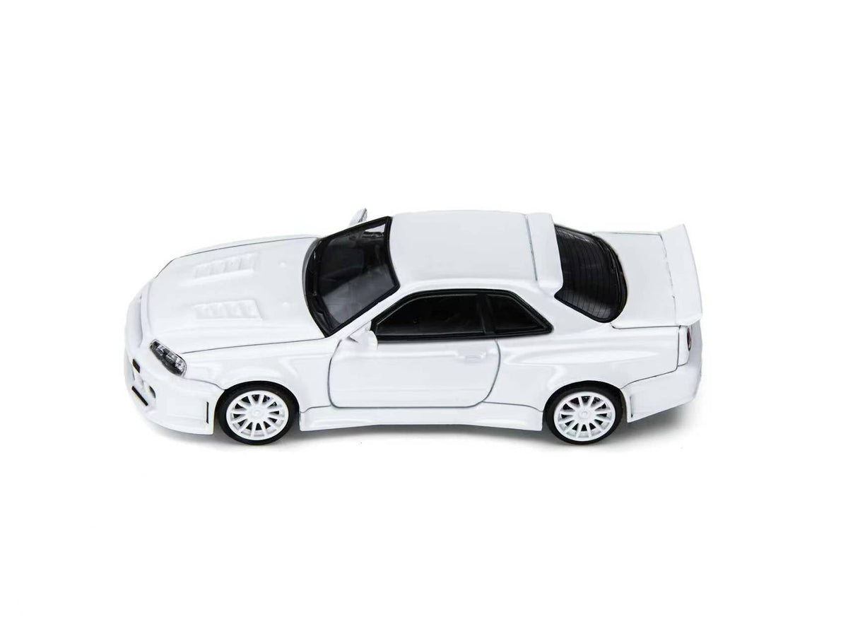TimeMicro × PSC DESIGN 1:64 Nissan R34 "Smilodon" White TM648402