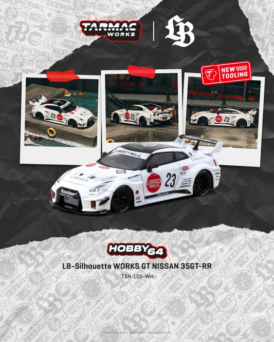 [Preorder] Tarmac Works 1:64 LB-Silhouette WORKS GT NISSAN 35GT-RR – White – Hobby64 T64-105-WH