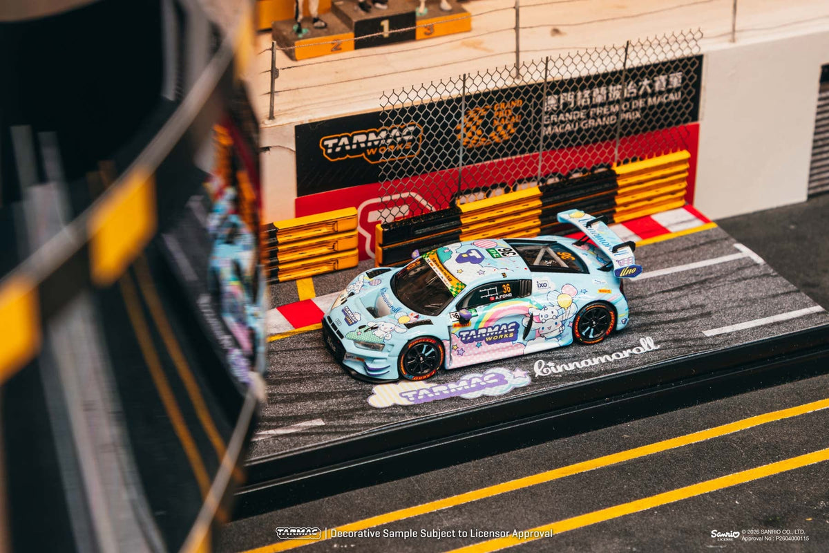 [Preorder] Tarmac Works 1:64 Audi R8 LMS GT3 evo II Macau GT Cup – FIA GT World Cup 2025 Uno Racing Adderly Fong Model Car + Trading Cards Combo Set – Hobby64 T64-043-25MGP36