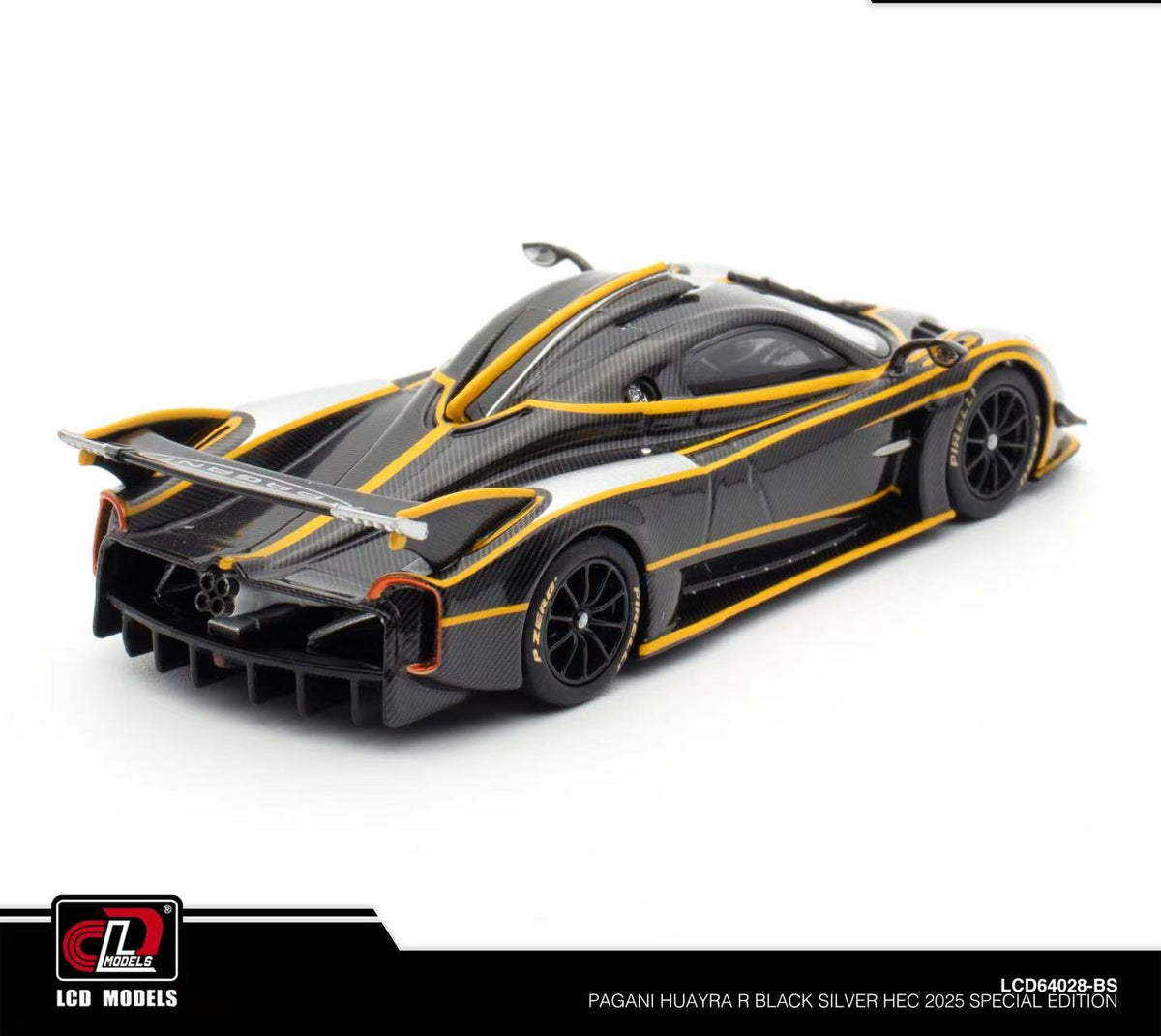 LCD 1:64 Pagani Huayra R Black Silver TMCS 2025 Special Edition