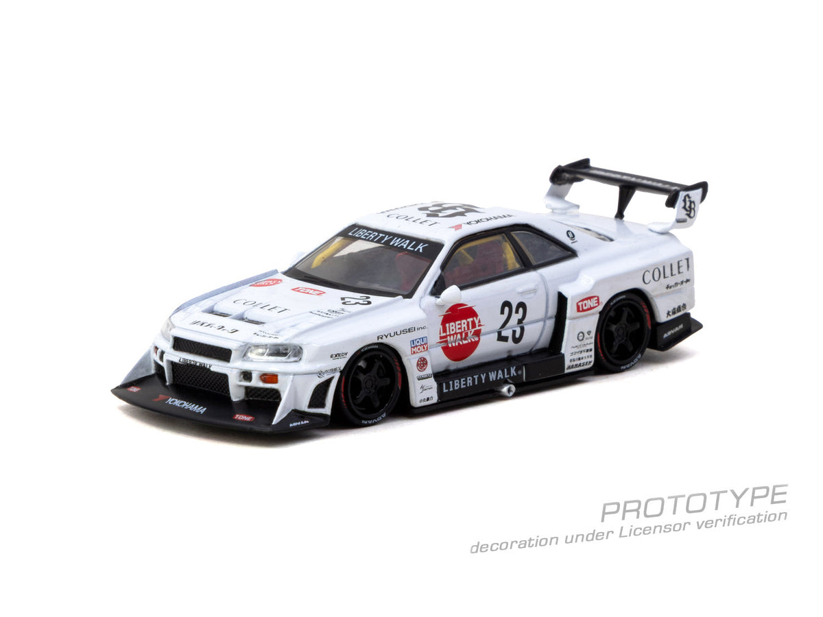 [Preorder] Tarmac Works 1:64 LB-ER34 Super Silhouette SKYLINE – White- Hobby64 T64-104-WH