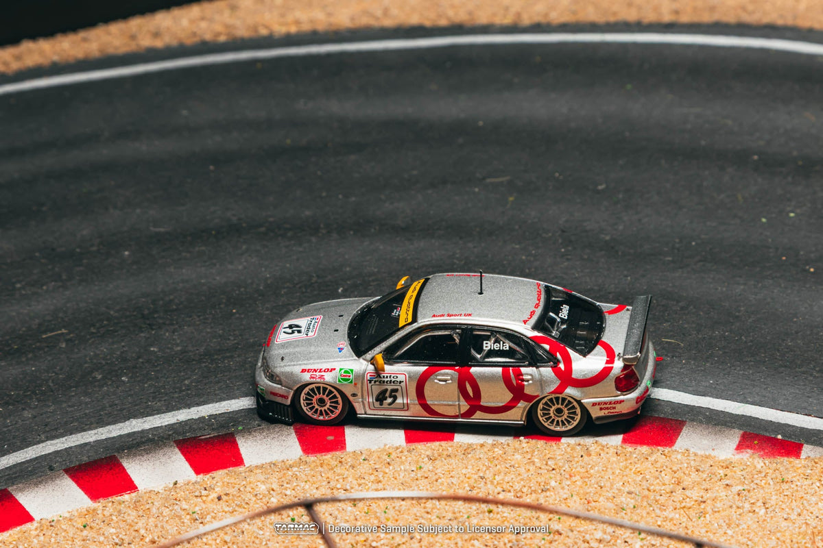 [Preorder] Tarmac Works 1:64 Audi A4 quattro BTCC 1996 Champion Frank Biela Model Car + Trading Cards Combo Set – Hobby64 T64-077-96BTC45