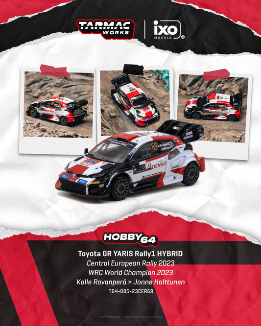 [Preorder] Tarmac Works 1:64 Toyota GR YARIS Rally1 HYBRID Central European Rally 2023 WRC World Champion 2023 - Hobby64 T64-085-23CER69