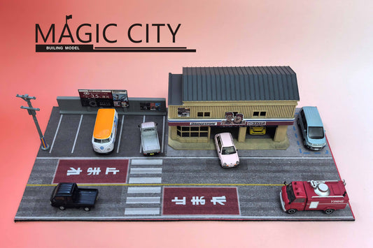 [Preorder] Magic City 1:64 Japanese Bridgestone Tire & Wheel Tuning & Repair Garage Diorama 110090