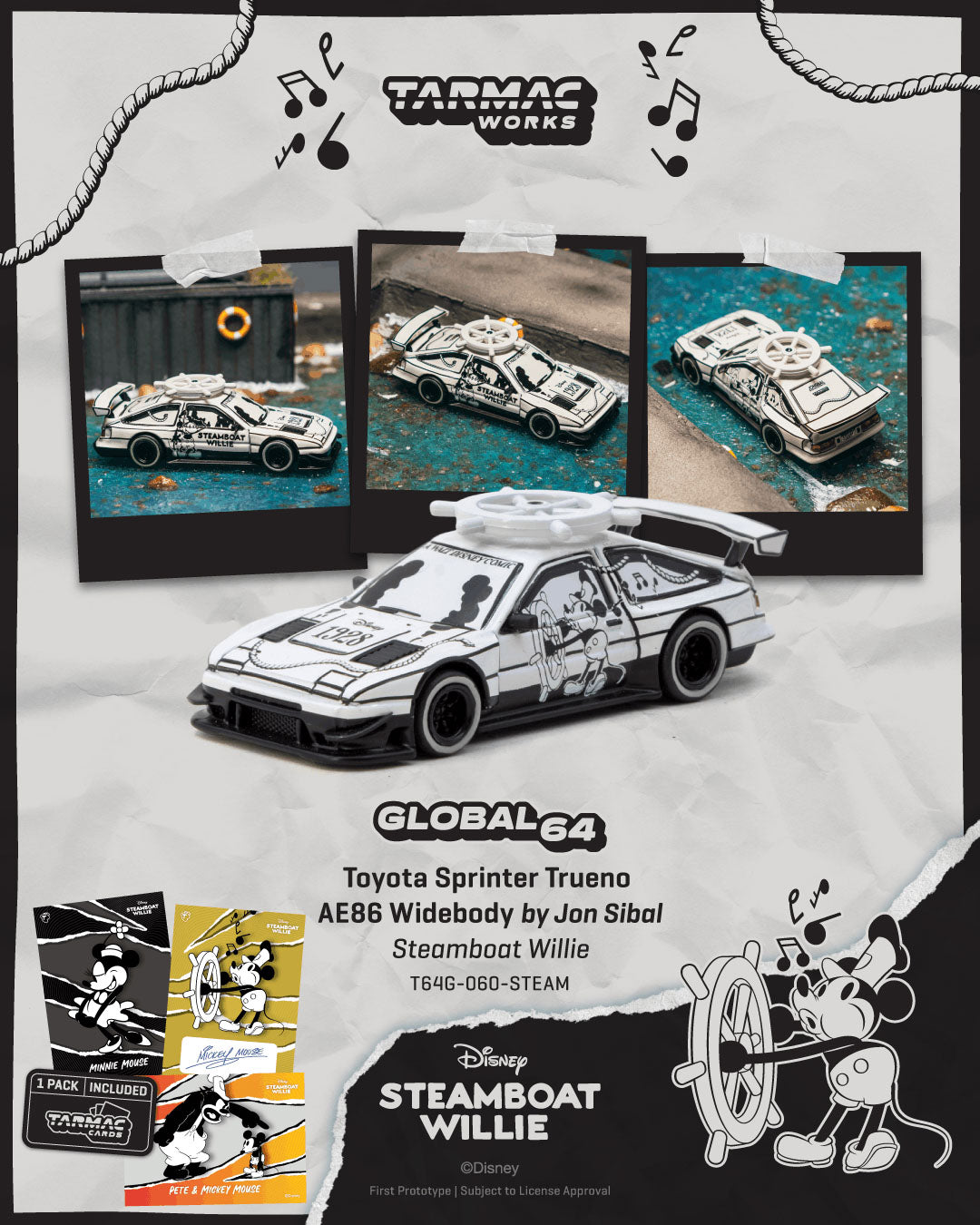 [Preorder] Tarmac Works 1:64 Toyota Sprinter Trueno AE86 Widebody by Jon Sibal T64G-060-STEAM