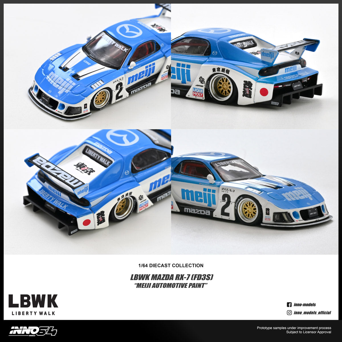 [Preorder] Inno64 1:64 MAZDA RX7 (FD3S) LB-SUPER SILHOUETTE "MEIJI" IN64-LBWKRX7-10