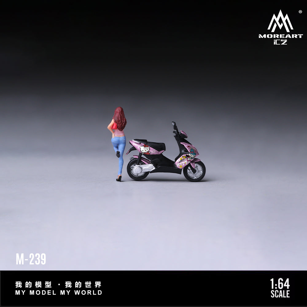 [Preorder] MoreArt 1:64 HELLO KITTY PINK MOTOR CYCLE HEART HAND SWEET GIRL FIGURE SET MO222239