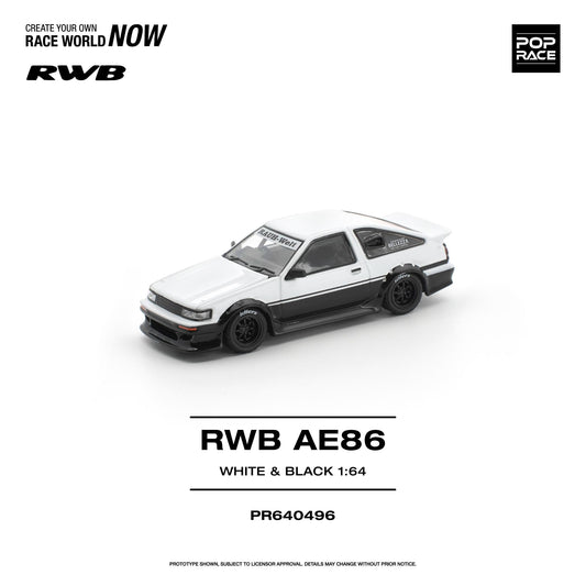 [Preorder] POPRACE 1:64 Toyota RWB AE86 WHITE BLACK PR640496