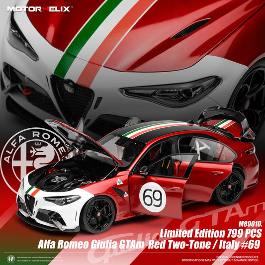 MOTORHELIX 1:18 Alfa Romeo Giulia GTAm Red Two-Tone /ltaly#69 M89010