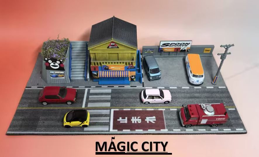 Magic City 1:64 SPOON & Kumamon Parking Lot Scene 110085
