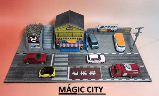 Magic City 1:64 SPOON & Kumamon Parking Lot Scene 110085