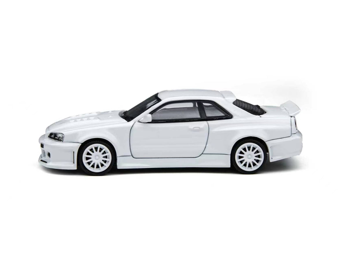 TimeMicro × PSC DESIGN 1:64 Nissan R34 "Smilodon" White TM648402