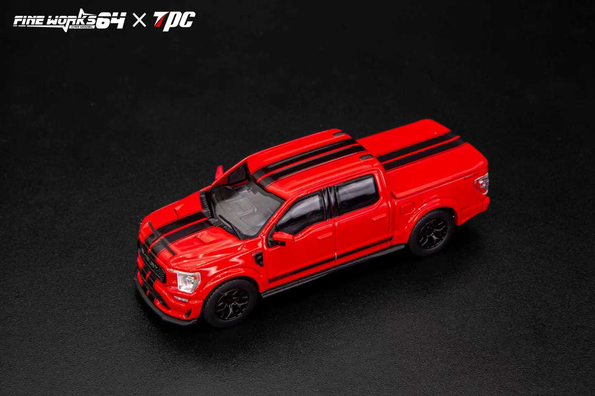 Fine Works64 x TPC 1:64 Ford Shelby Pickup Truck F150 Red Stripes