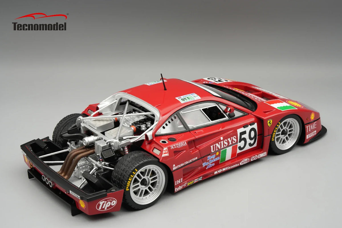 [Preorder] Tecnomodel 1:18 Ferrari F40 LM 1996 24h LM  Driver: P.NAPP I / R. DONOVAN / T.OOTA  Open Rear Trunk & Engine Part Closes w/ Magnetic System Limited Edition TM18-429A