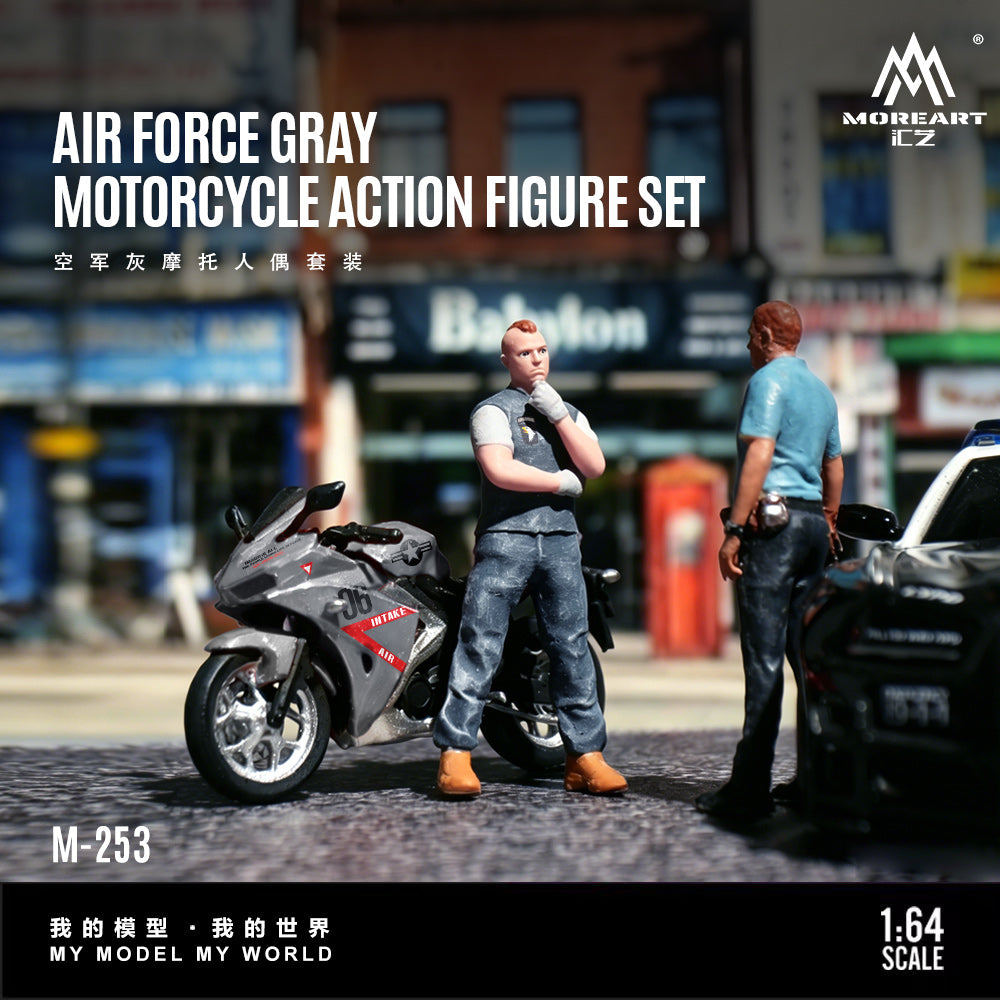 [Preorder] MoreArt 1:64 Air Force Grey Motorcycle Figure Set MO222253