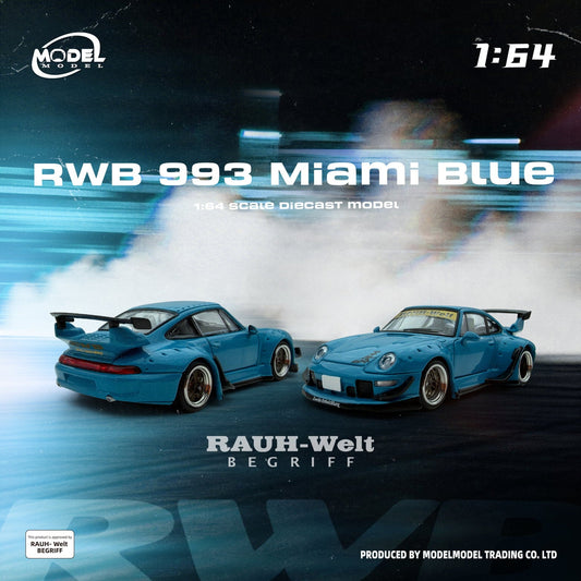 Model Model 1:64 Porsche RWB 993 Miami Blue