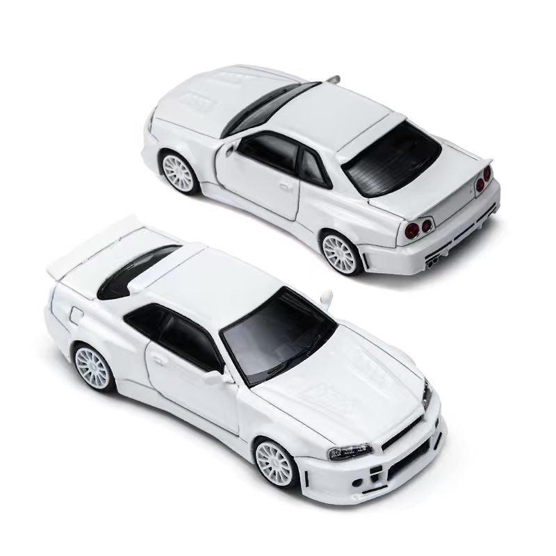 TimeMicro × PSC DESIGN 1:64 Nissan R34 "Smilodon" White TM648402