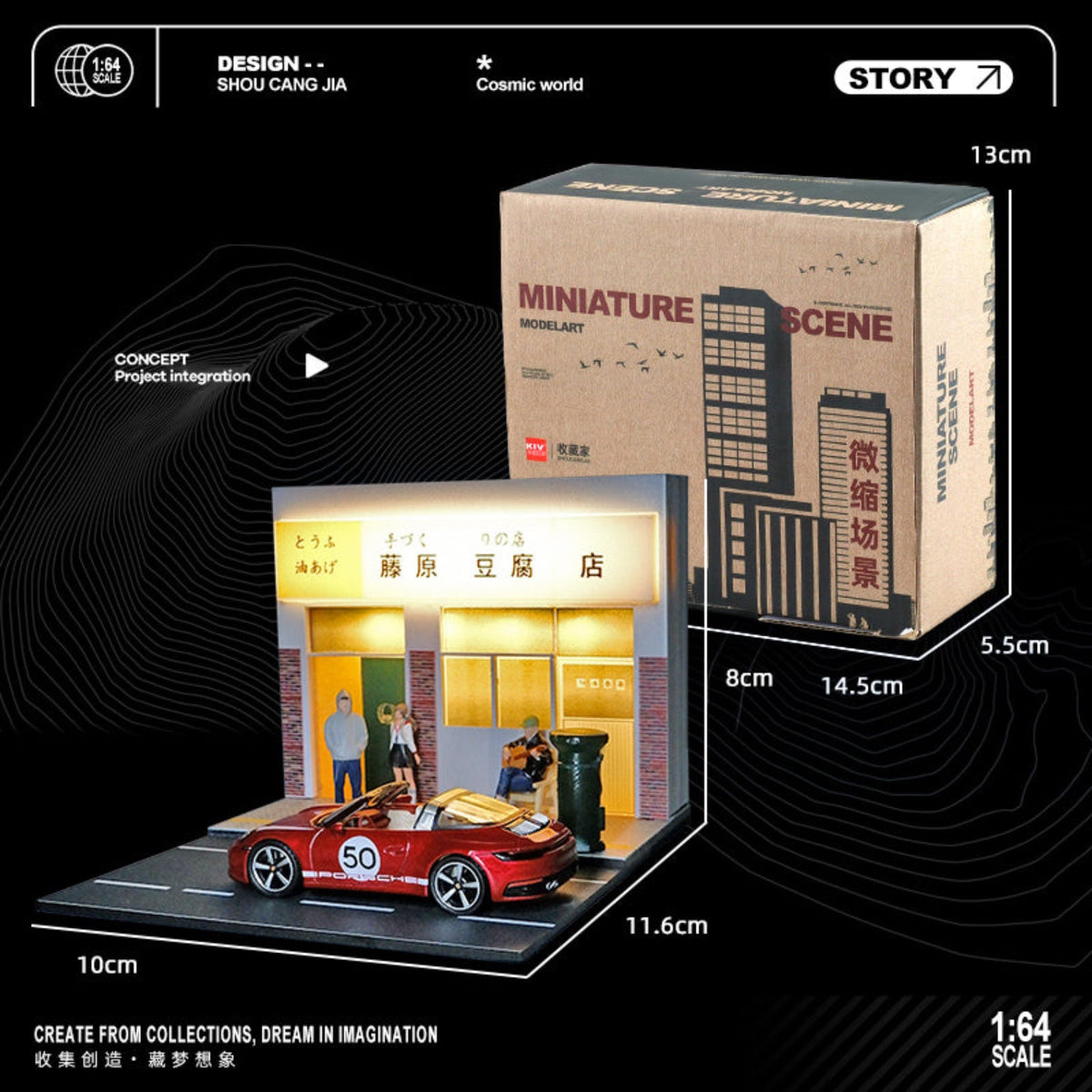 SHOU CANG JIA 1:64 Fujiwara Tofu Store SCENE MODEL SCJ366