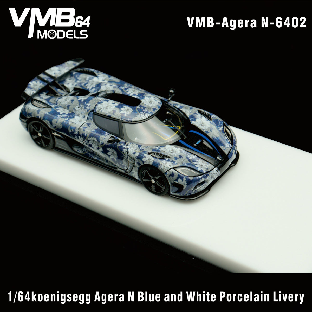 [Preorder] VMB 1:64 Koenigsegg Agera Blue and White Porcelain Livery VMB-AgeraN-6402