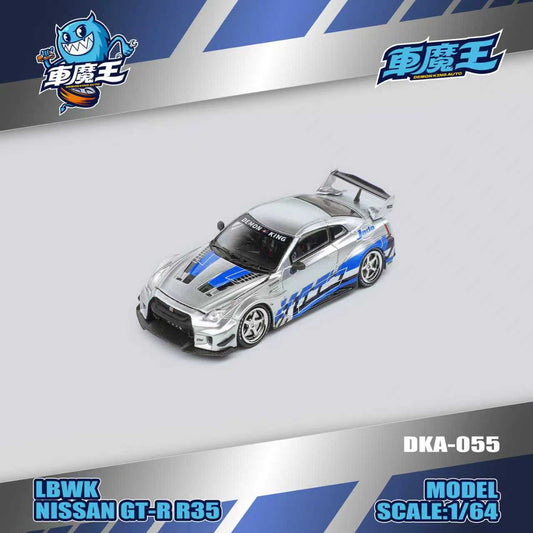 DEMON KING AUTO 1:64 Nissan Skyline GT-R35 Metal Blue Livery DKA-055