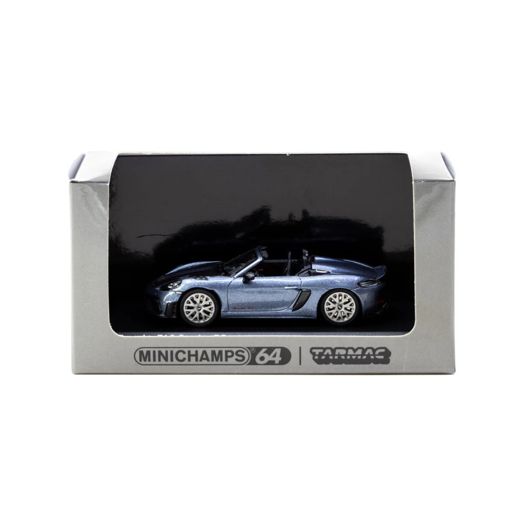 Minichamps X Tarmac Works 1:64 Porsche 718 Spyder RS Vanadium Grey Metallic - COLLAB64 T64MC-008-VG