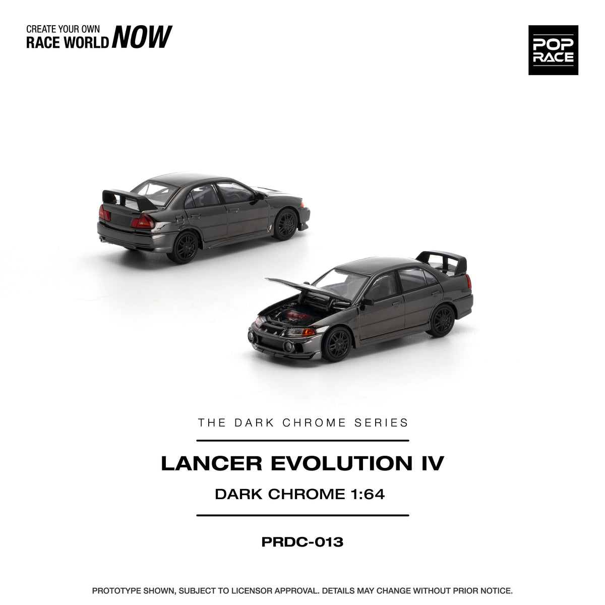 [Preorder] POPRACE 1:64 LANCER EVOLUTION IV DARK CHROME PRDC013
