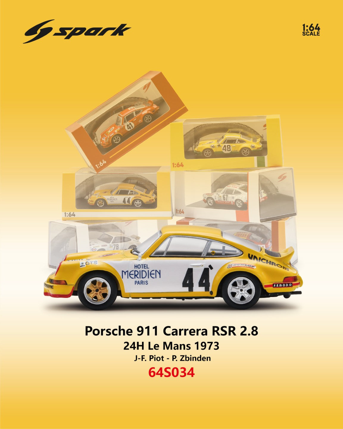 [Preorder] Spark 1:64 Porsche 911 Carrera RSR (7 Colours) 64S020/64S030/64S031/64S032/64S033/64S034/64S054