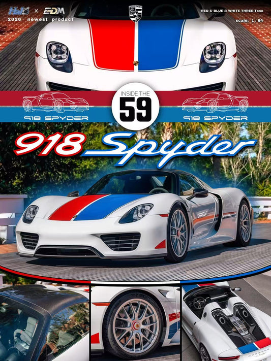 [Preorder] Halo X EDM 1:64 918 Spyder Red & Blue & White Three-Tone
