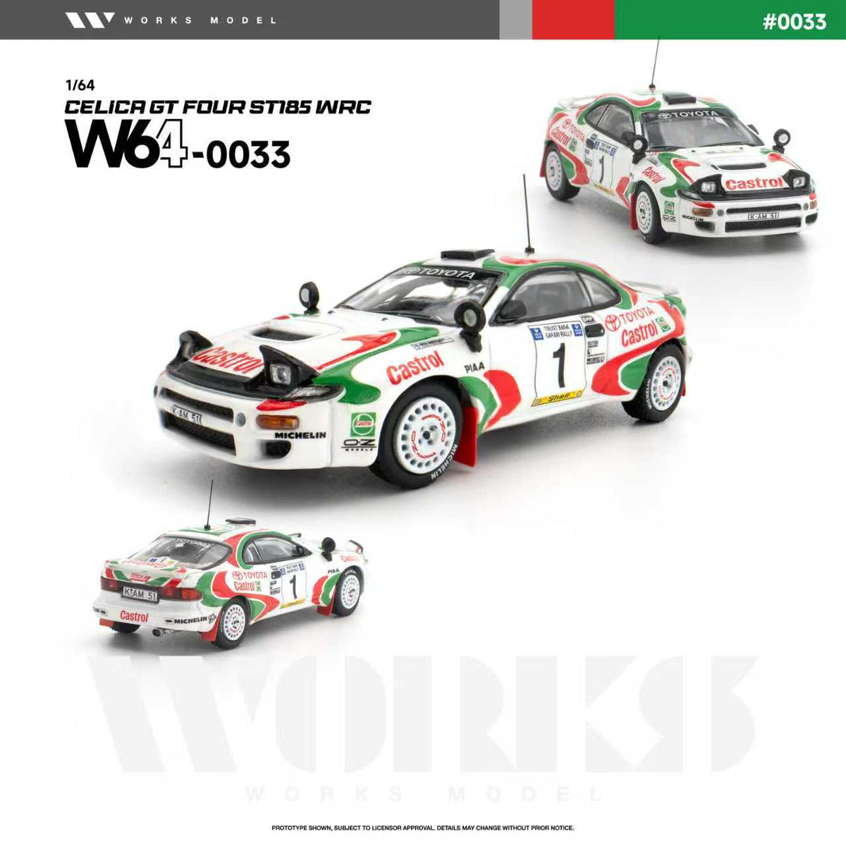 [Preorder] Works Model 1:64 Toyota Celica GT-Four ST185 WRC W640033