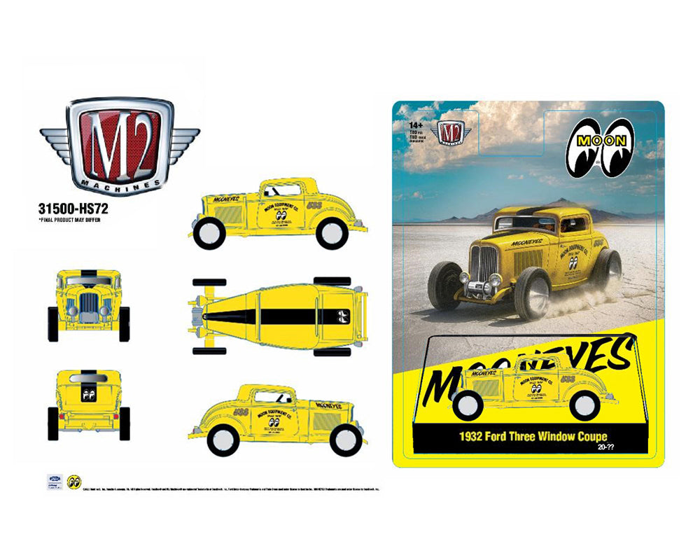 M2 Machines 1:64 1932 Ford Three Window Coupe ” Mooneye’s” 31500-HS72