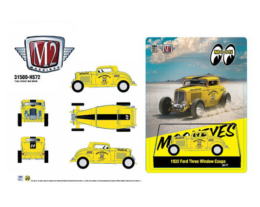 M2 Machines 1:64 1932 Ford Three Window Coupe ” Mooneye’s” 31500-HS72
