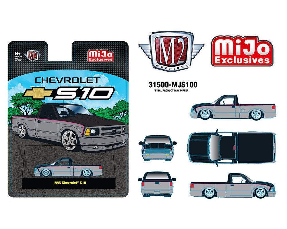 [Preorder] M2 Machines 1:64 1995 Chevrolet S10 Custom -Silver with Black Two Tone – MiJo Exclusives 31500-MJS100
