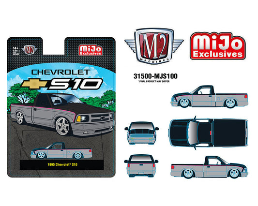 [Preorder] M2 Machines 1:64 1995 Chevrolet S10 Custom -Silver with Black Two Tone – MiJo Exclusives 31500-MJS100