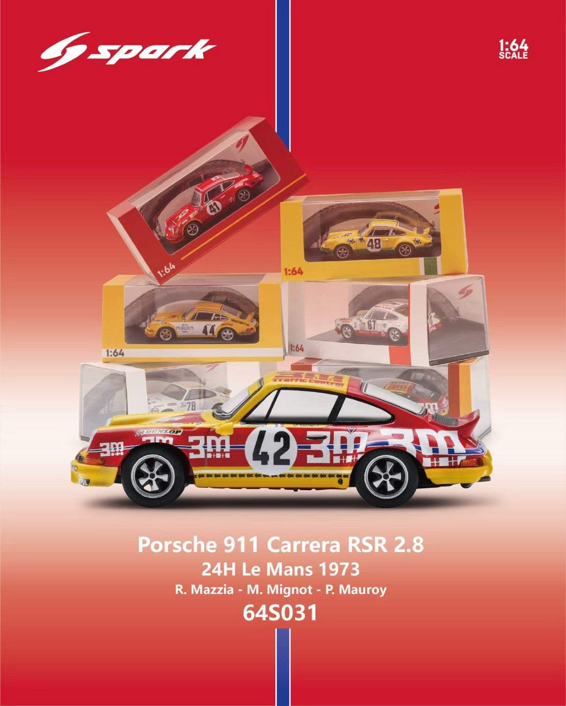 [Preorder] Spark 1:64 Porsche 911 Carrera RSR (7 Colours) 64S020/64S030/64S031/64S032/64S033/64S034/64S054