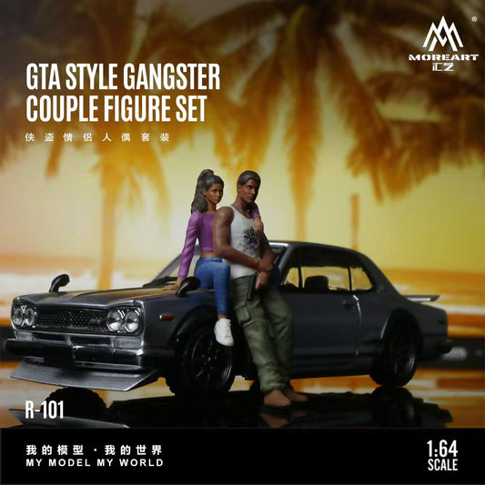 [Preorder] MoreArt 1:64 GTA Style Gangster Couple Figure Set MO223101