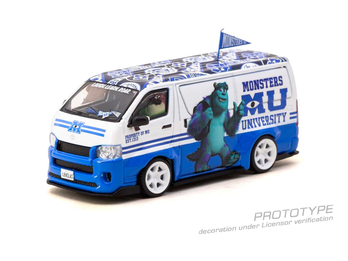 [Preorder] Tarmac Works 1:64 Toyota Hiace Widebody Monsters University Model Car + Tarmac Cards Combo Set T64-038-MI