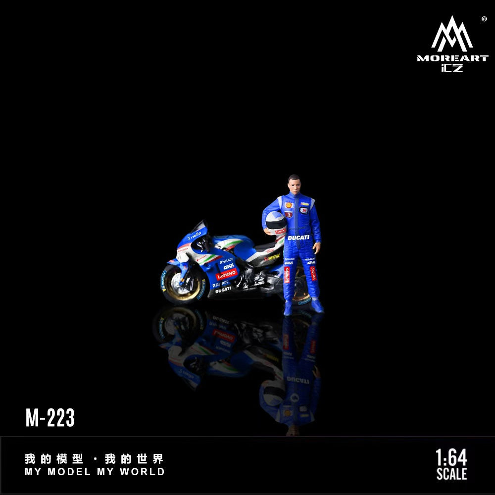 MoreArt 1:64 DUGATI MOTOGP BLUE NO.1 MOTORCYCLE RAGING DRIVER SET MO222223