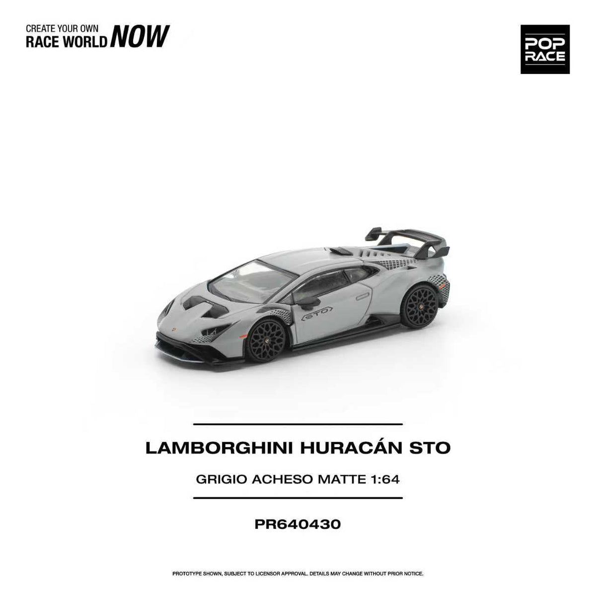 [Preorder] POPRACE 1:64 Lamborghini Huracan STO GRIGIO ACHESO MATTE PR640430